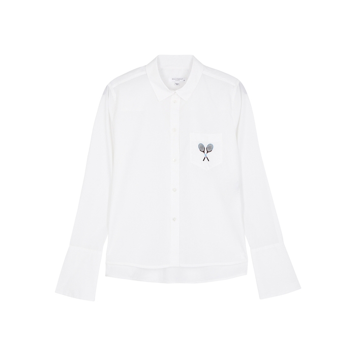 Equipment Huntley White Embroidered Poplin Shirt | ModeSens