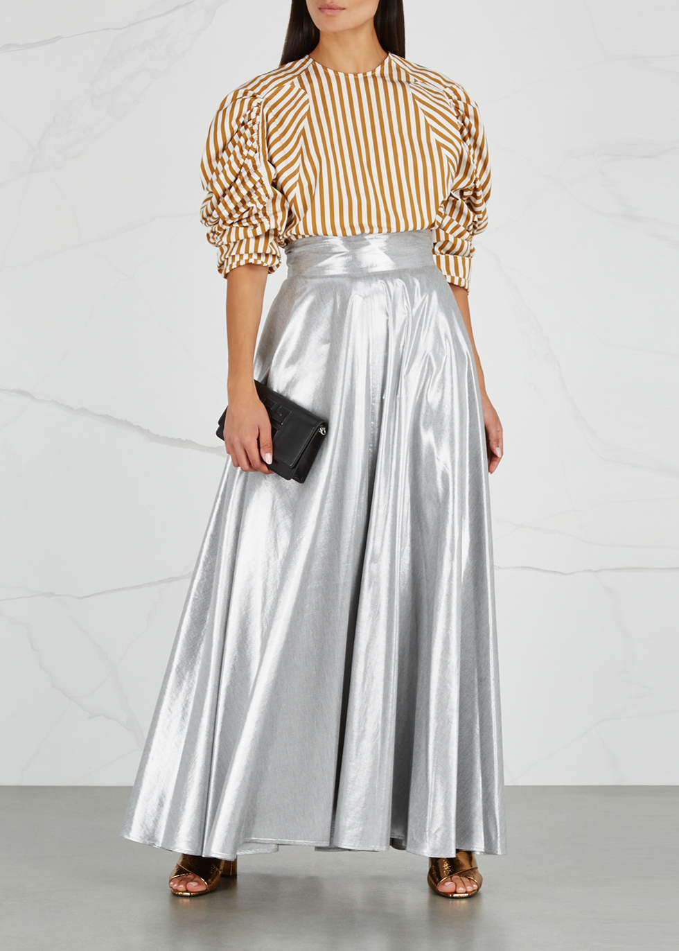 Silver twill maxi skirt - Diane von Furstenberg