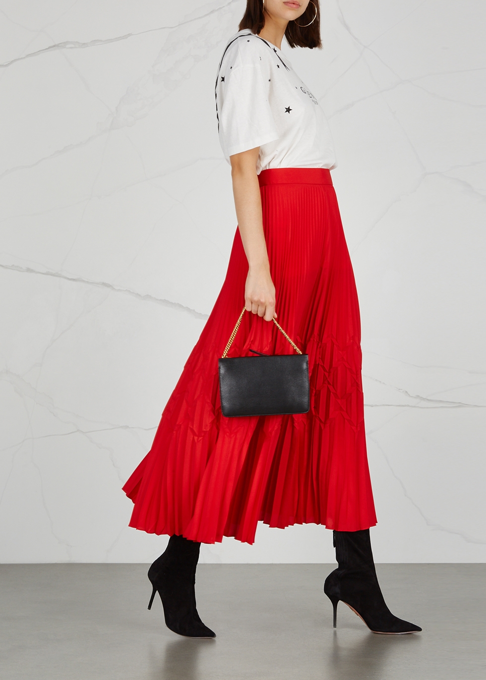 Red pleated maxi skirt - Givenchy