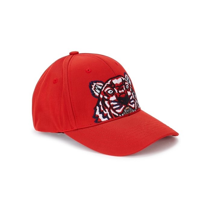 KENZO TIGER-EMBROIDERED COTTON TWILL CAP