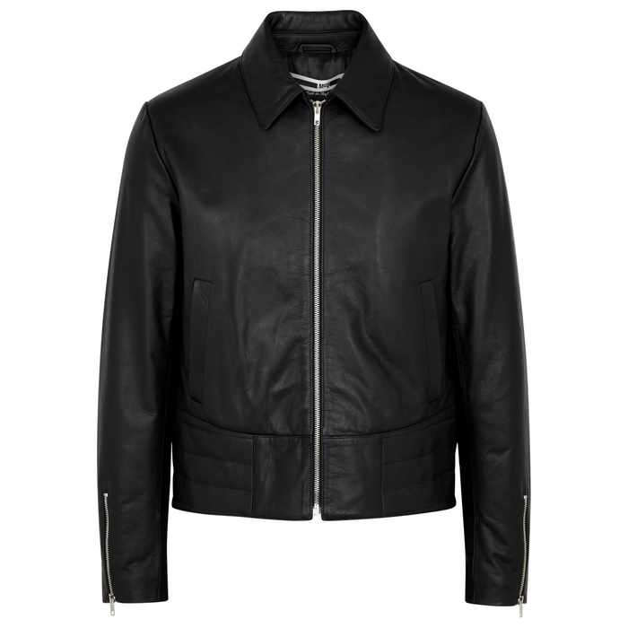 MCQ BY ALEXANDER MCQUEEN MOTTO BLACK LEATHER JACKET