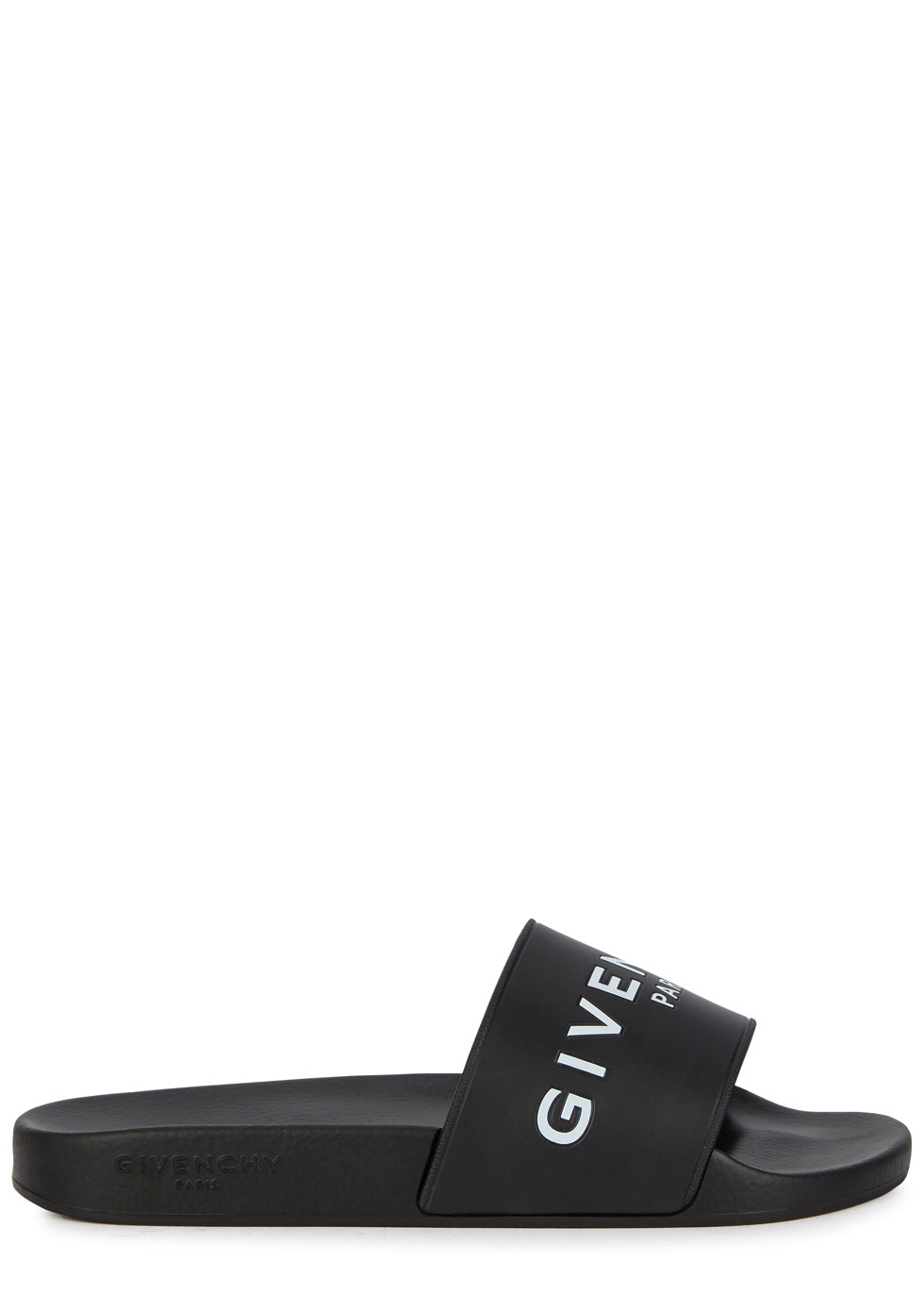 Black logo rubber sliders Harvey Nichols Men Shoes Slippers 