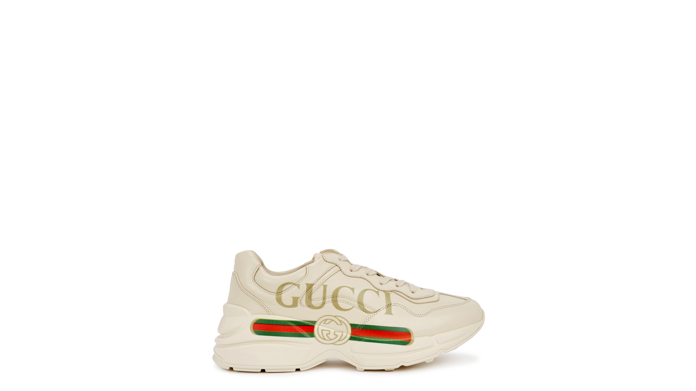 Gucci Rhyton logo-print leather sneakers - Harvey Nichols