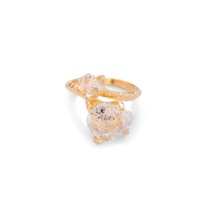 BJ0RG JEWELLERY DOUBLE HERKIMER RING SIZE L,2670953