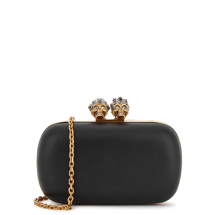 ALEXANDER MCQUEEN QUEEN AND KING EMBELLISHED LEATHER CLUTCH