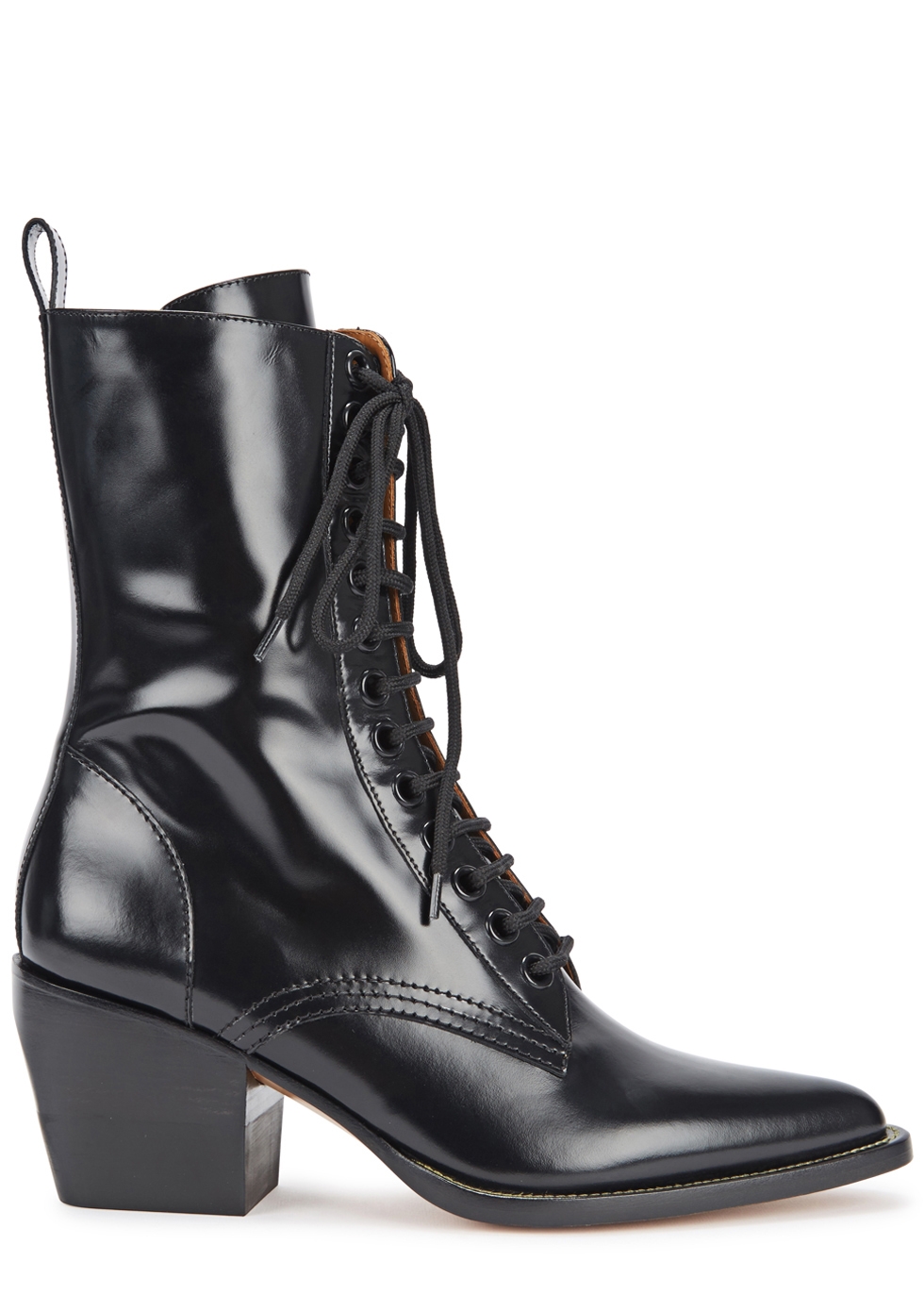 Chloé Rylee black lace-up leather ankle boots - Harvey Nichols