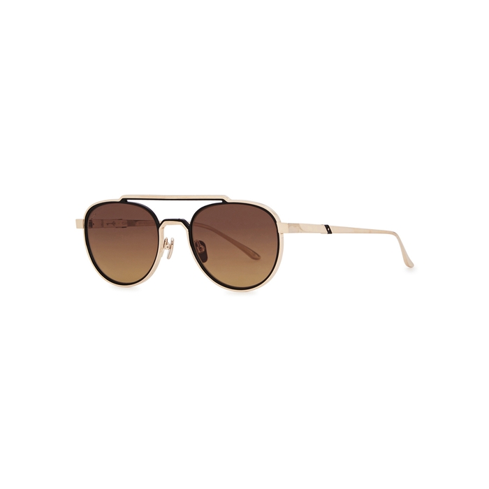 LEISURE SOCIETY CLAIRAUT 18CT GOLD-PLATED SUNGLASSES