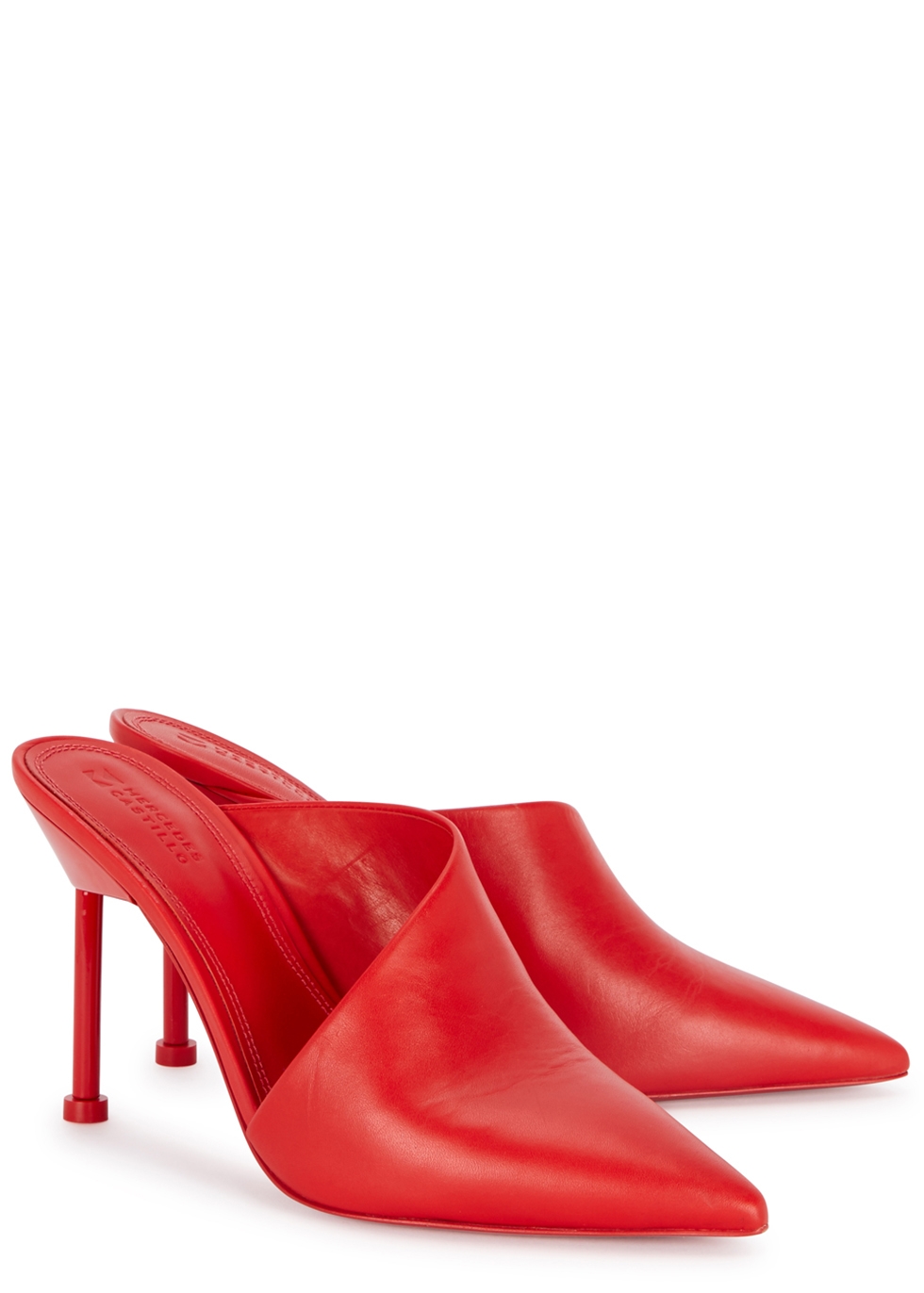 Emiko red leather mules - Mercedes Castillo