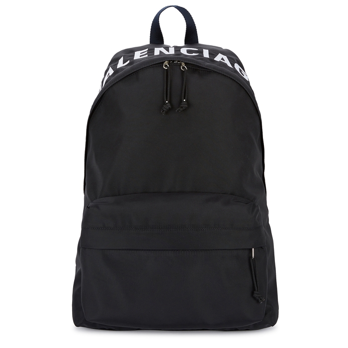 BALENCIAGA Black logo backpack