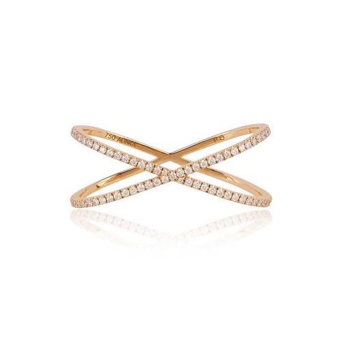 ALINKA JEWELLERY KATIA DUO CROSSOVER TWO-FINGER RING YELLOW GOLD,2792691
