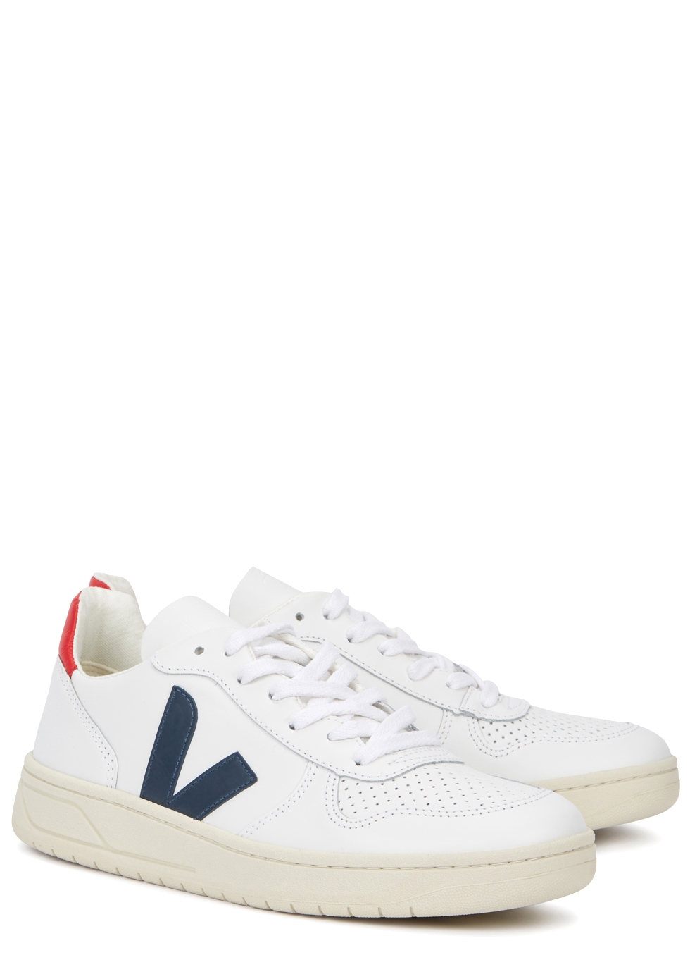 Veja V-10 white leather sneakers 