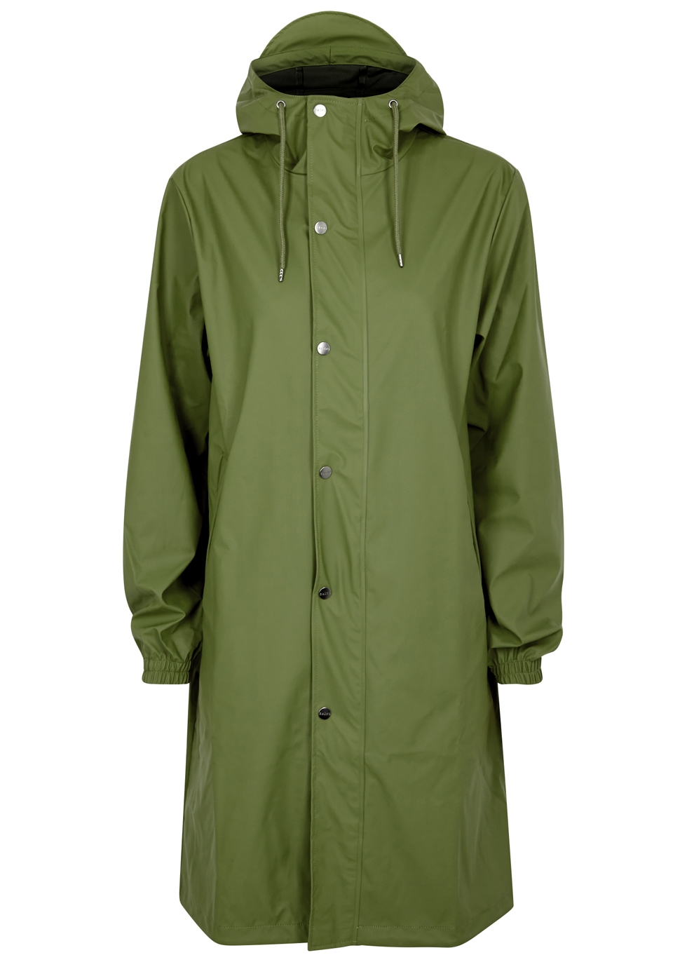 green raincoat with hood