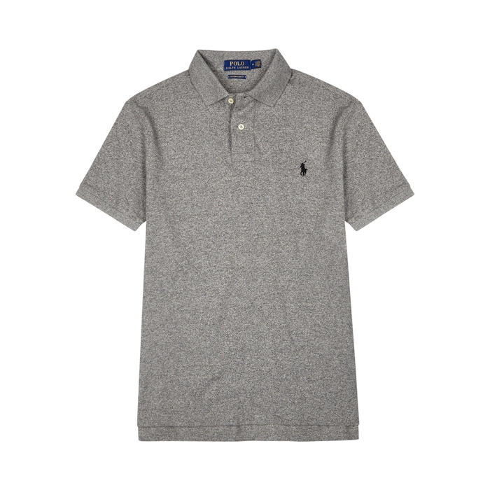 Polo Ralph Lauren Cotton Mesh Custom Slim Fit Polo Shirt In Grey | ModeSens