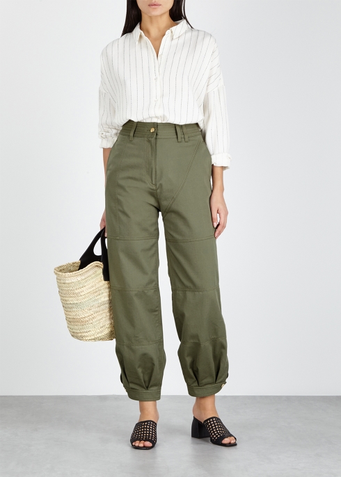 Army green twill trousers - LOEWE