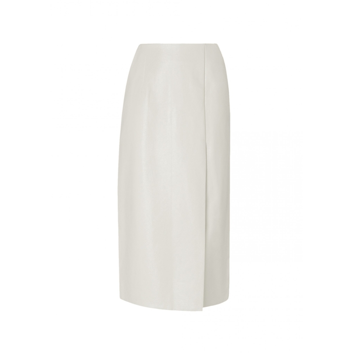 Kitri Carine cream vinyl skirt