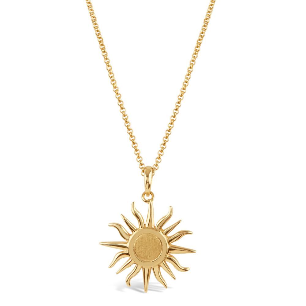 Dinny Hall Gold Sun Charm With Brushed Centre Pendant