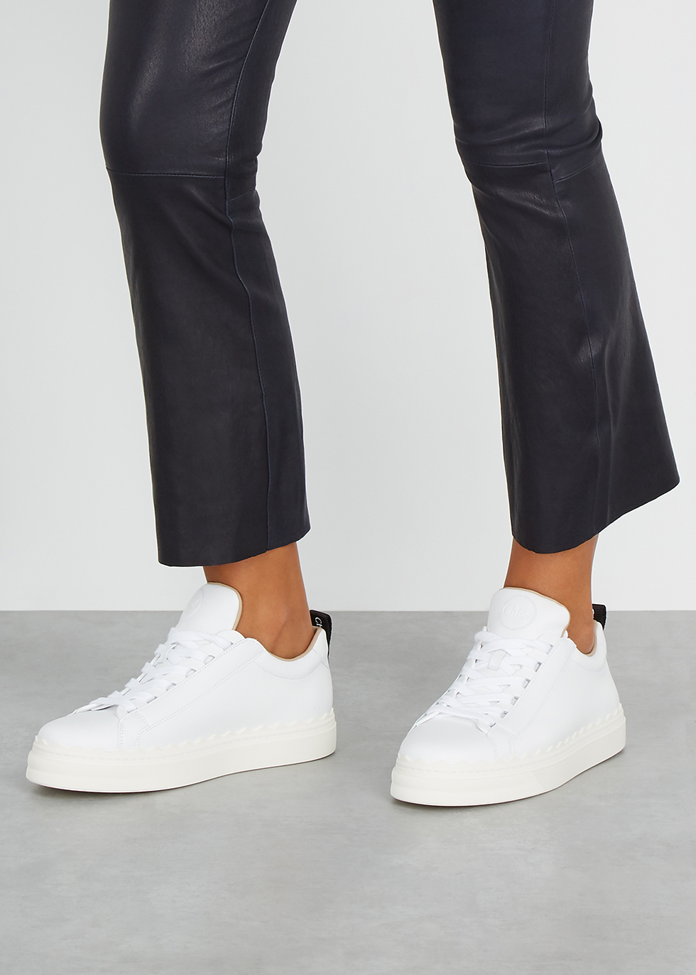 Chloé Lauren white leather sneakers 