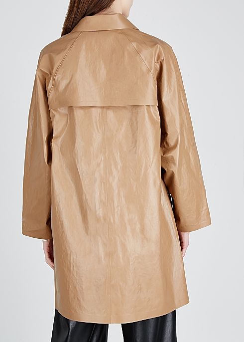 Mocha coated cotton-blend coat - KASSL
