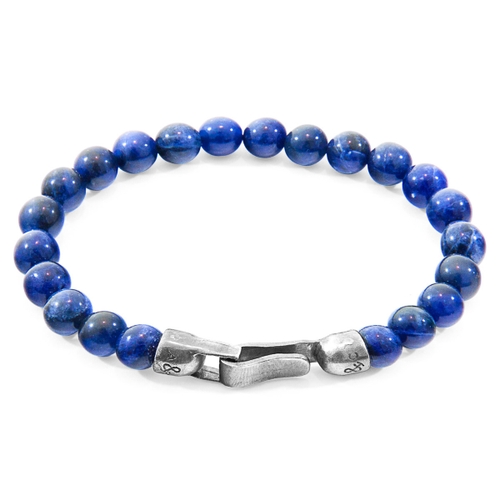 ANCHOR & CREW BLUE SODALITE OUTRIGGER SILVER AND STONE BRACELET,2948921
