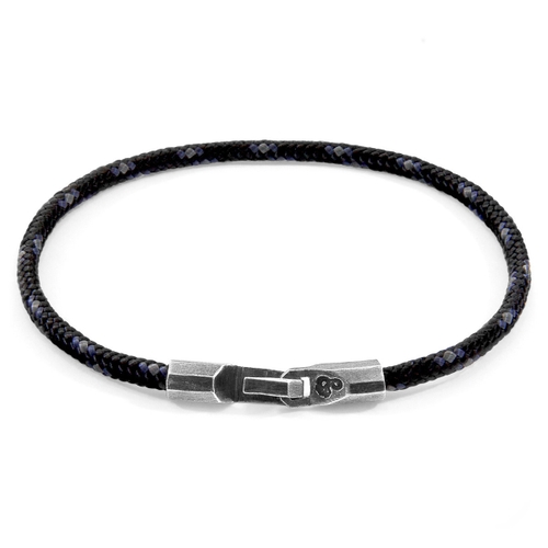 ANCHOR & CREW BLACK TALBOT SILVER AND ROPE BRACELET,2949166