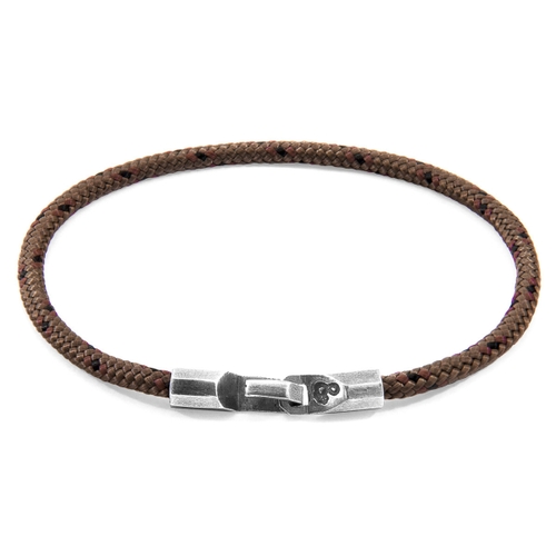 ANCHOR & CREW BROWN TALBOT SILVER AND ROPE BRACELET,2949177