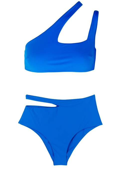 Blue one-shoulder bikini - Off-White