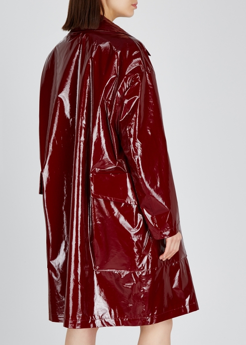 Burgundy silk and PVC coat - No.21