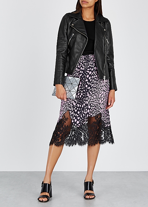 Leopard-print and lace midi skirt - McQ Alexander McQueen