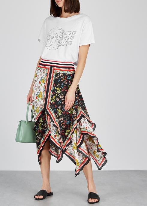 Maura printed asymmetric satin skirt - Alice + Olivia