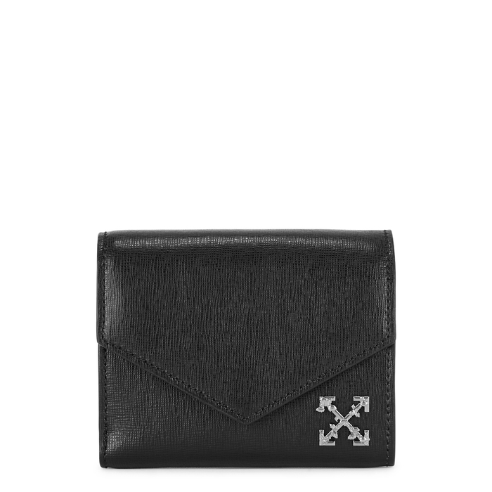 OFF-WHITE SCULPTURE BLACK GRAINED LEATHER WALLET