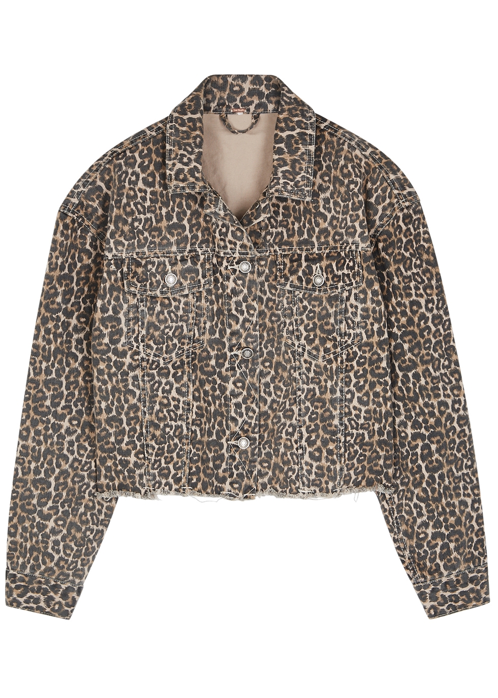 free people cheetah denim jacket