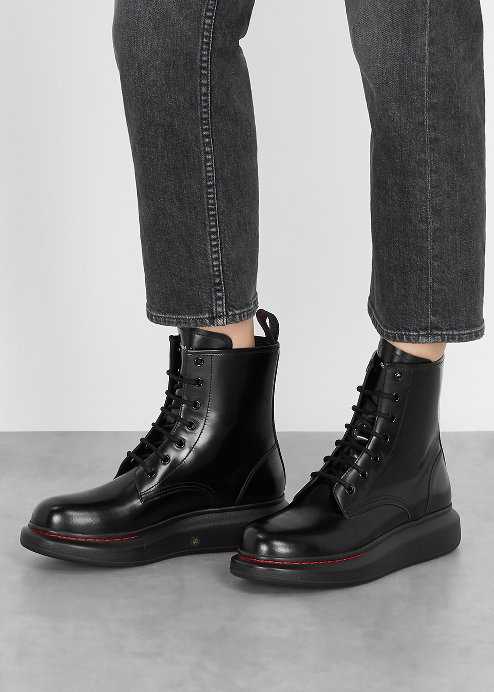 Alexander McQueen Black leather boots 