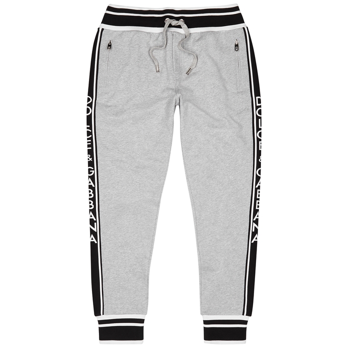 Dolce & Gabbana Grey Cotton-jersey Sweatpants In Gray | ModeSens