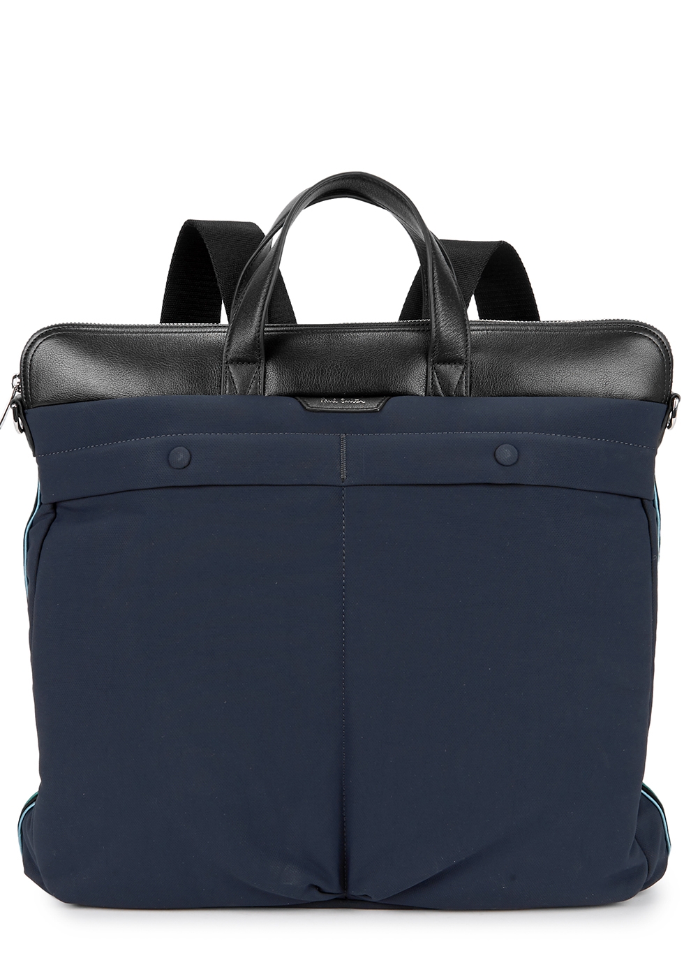Paul Smith Navy leather-trimmed backpack - Harvey Nichols