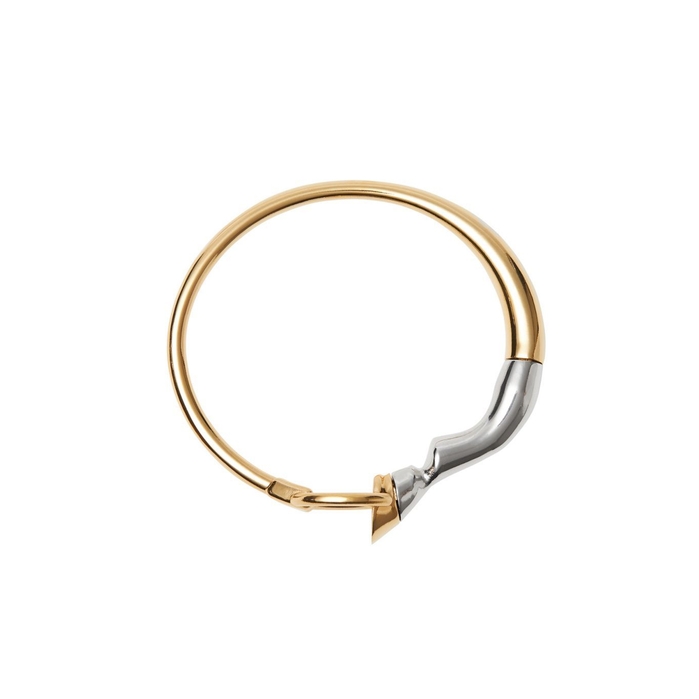 BURBERRY GOLD AND PALLADIUM-PLATED HOOF AND HOOP BRACELET