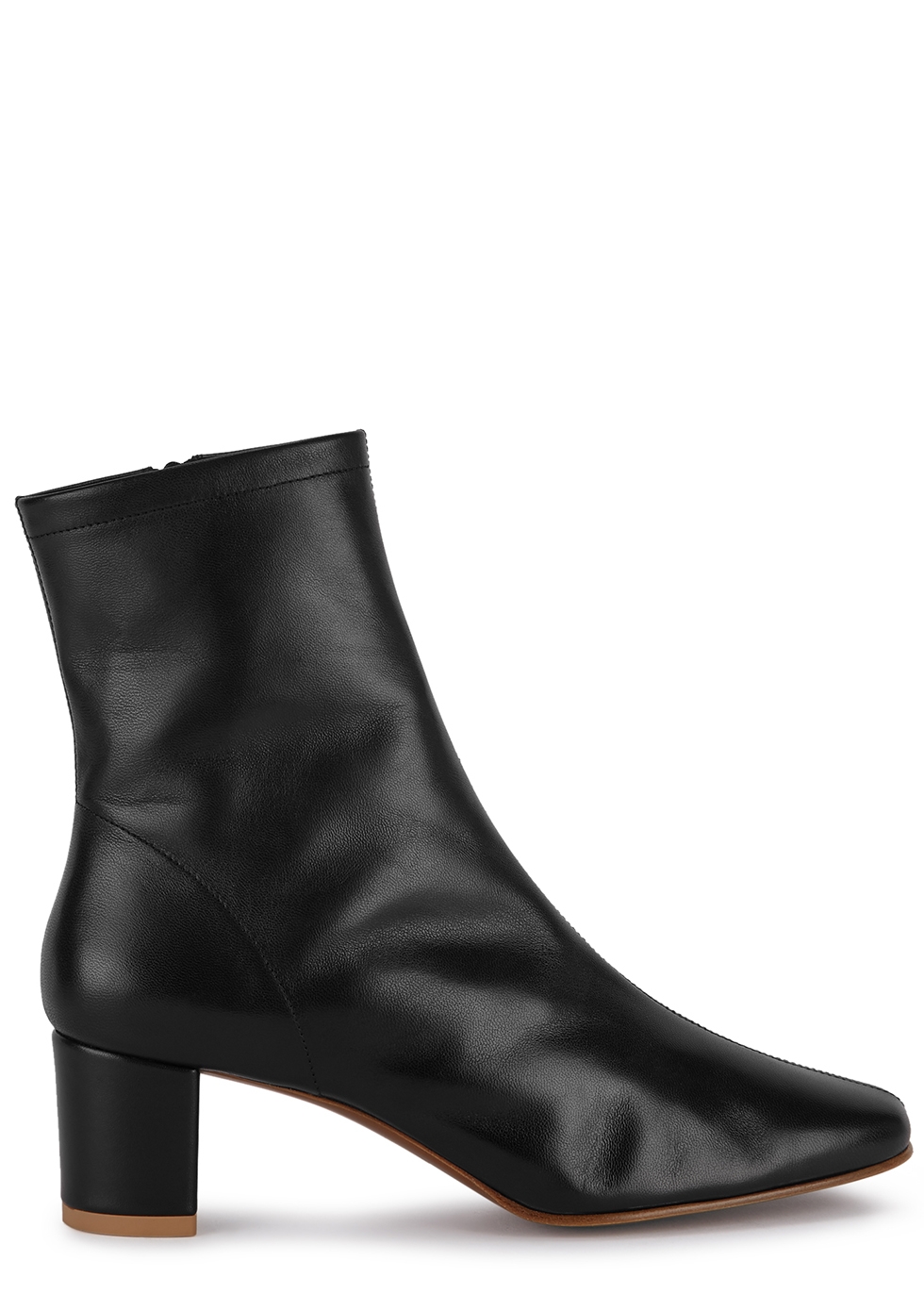 Sofia 65 black leather ankle boots
