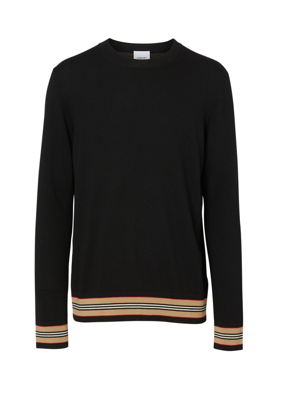 Burberry Icon stripe detail merino wool sweater - Harvey Nichols