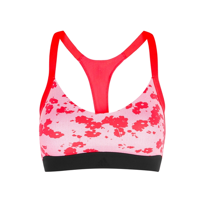 Adidas Training All Me Coral Stretch-jersey Bra Top