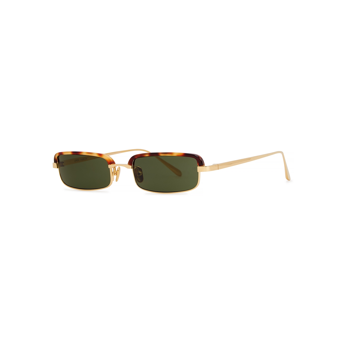 Linda Farrow Luxe 968 C2 Rectangle-frame Sunglasses, Sunglasses, Green