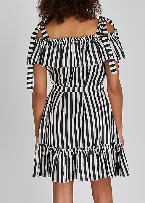 Honour striped linen mini dress - Zimmermann
