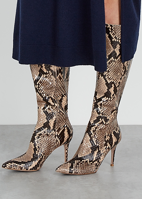 Exotic Corinne 85 python knee boots - Gianvito Rossi