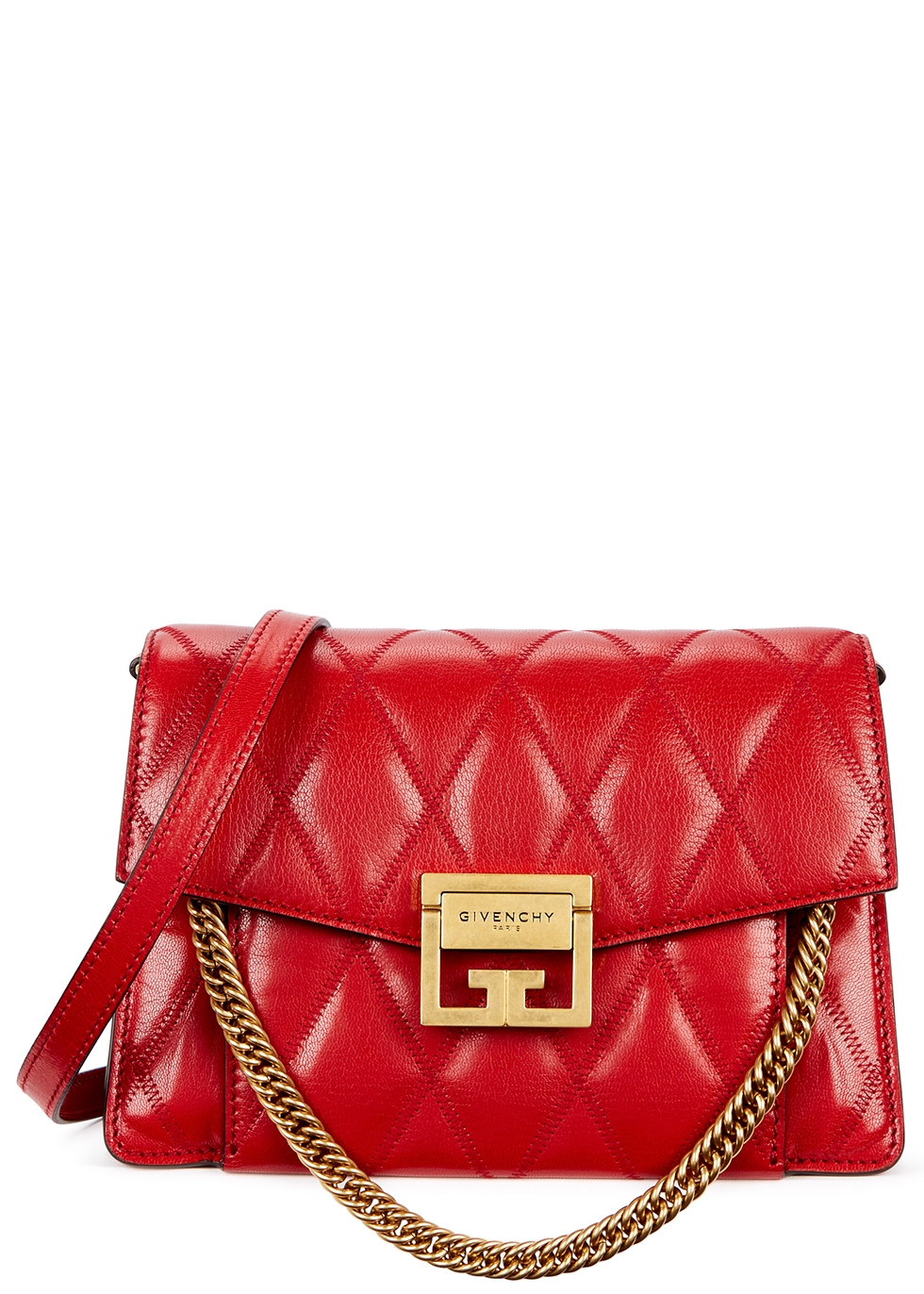 Givenchy GV3 small red quilted leather cross-body bag - Harvey Nichols