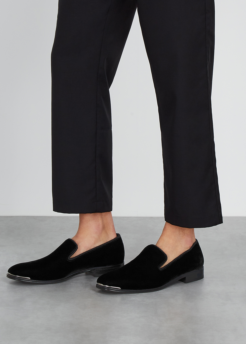 Alexander McQueen Black velvet loafers 