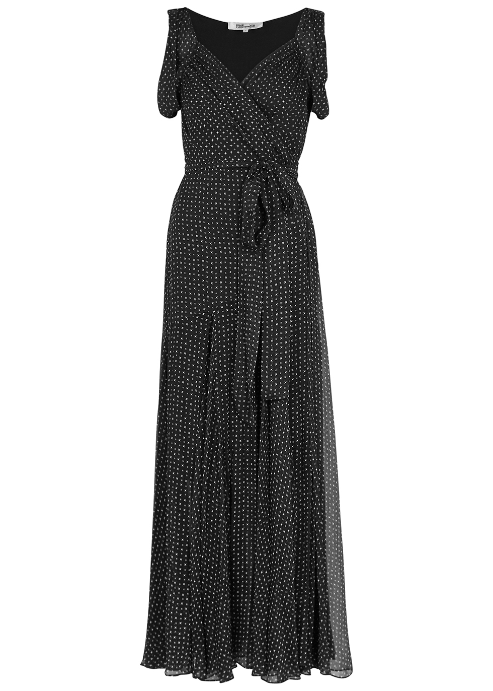 Diane von Furstenberg Belinda black printed silk-chiffon dress - Harvey ...