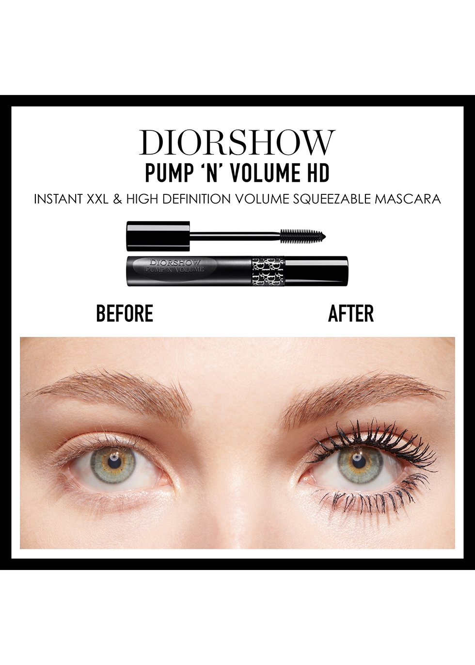 dior pump n volume mascara before and after