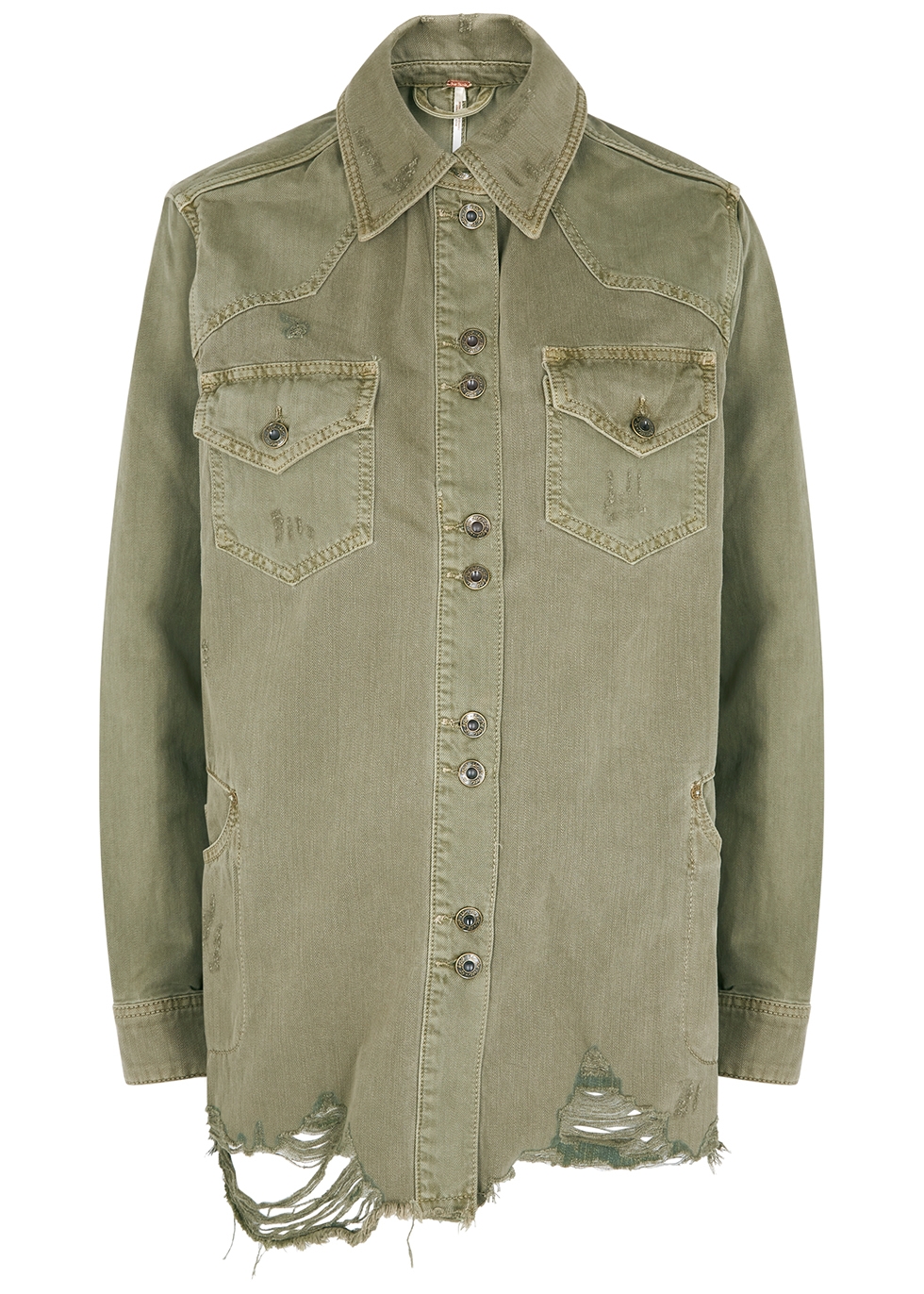 army green denim jacket