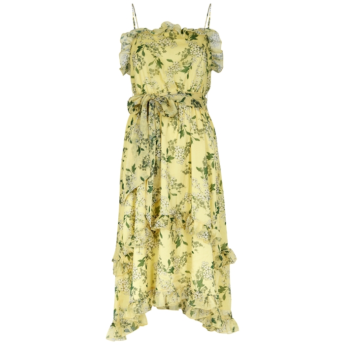 Keepsake Luscious Floral-print Chiffon Dress In Lemon Floral | ModeSens
