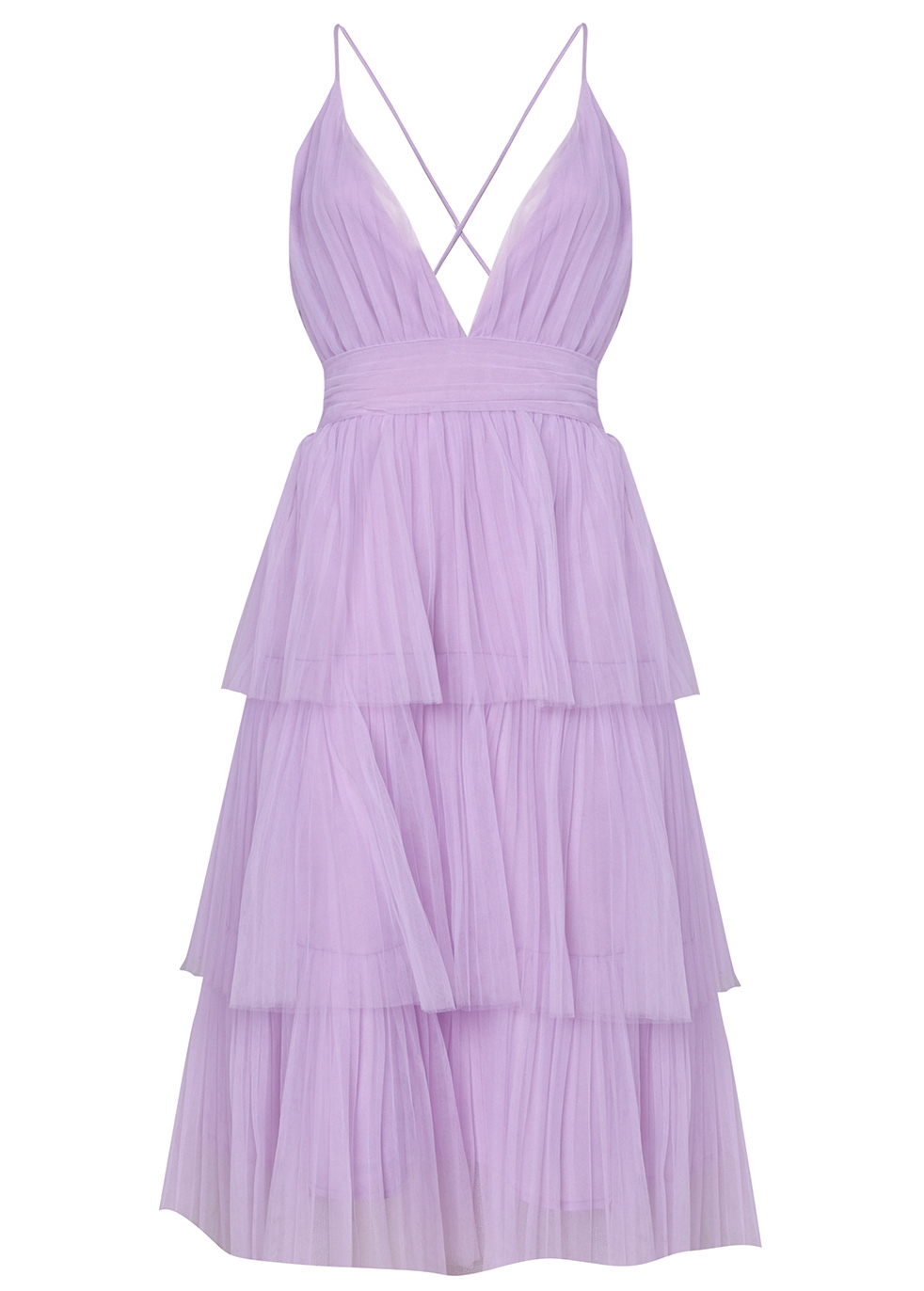 True Decadence Lilac tiered tulle midi dress - Harvey Nichols