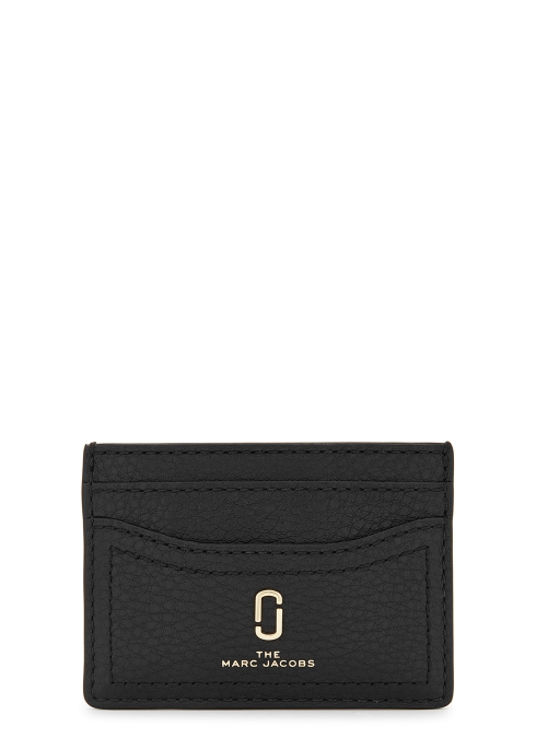 Marc Jacobs Softshot Ecru Leather Card Holder In Black