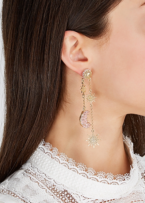Luna moon and star drop earrings - Soru Jewellery